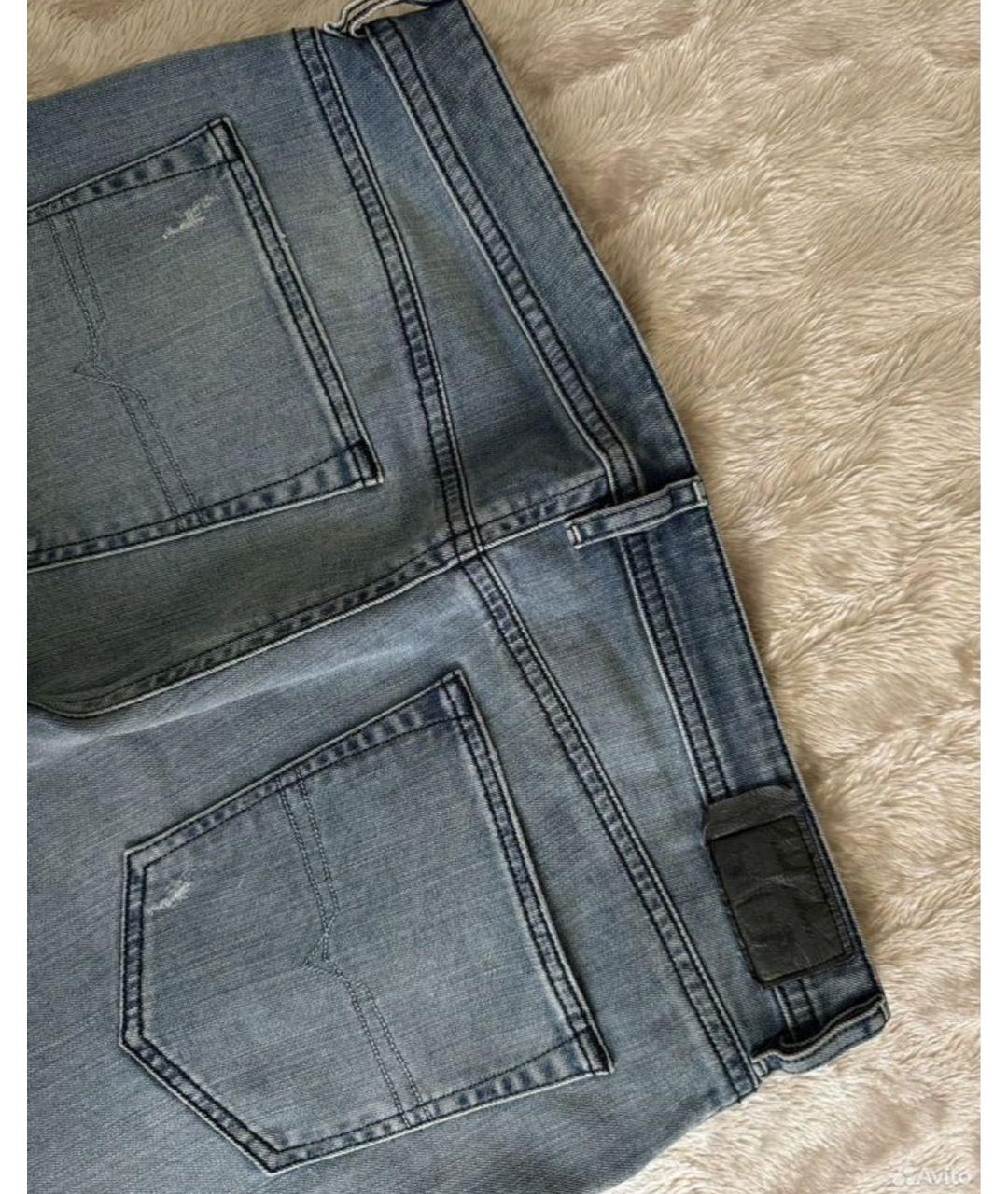 DIESEL Голубые хлопковые прямые джинсы, фото 8