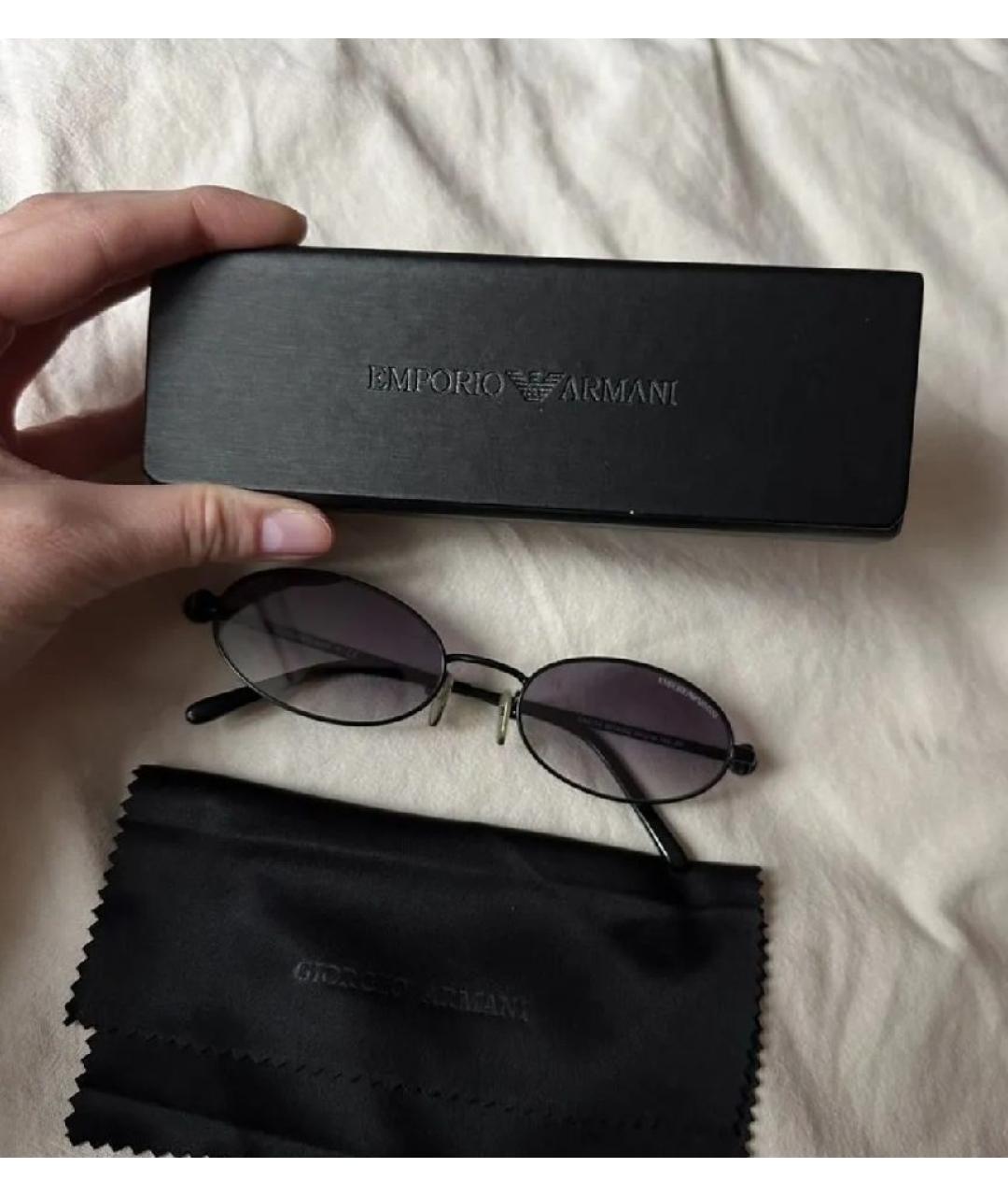 EMPORIO ARMANI Черные пластиковые солнцезащитные очки, фото 3