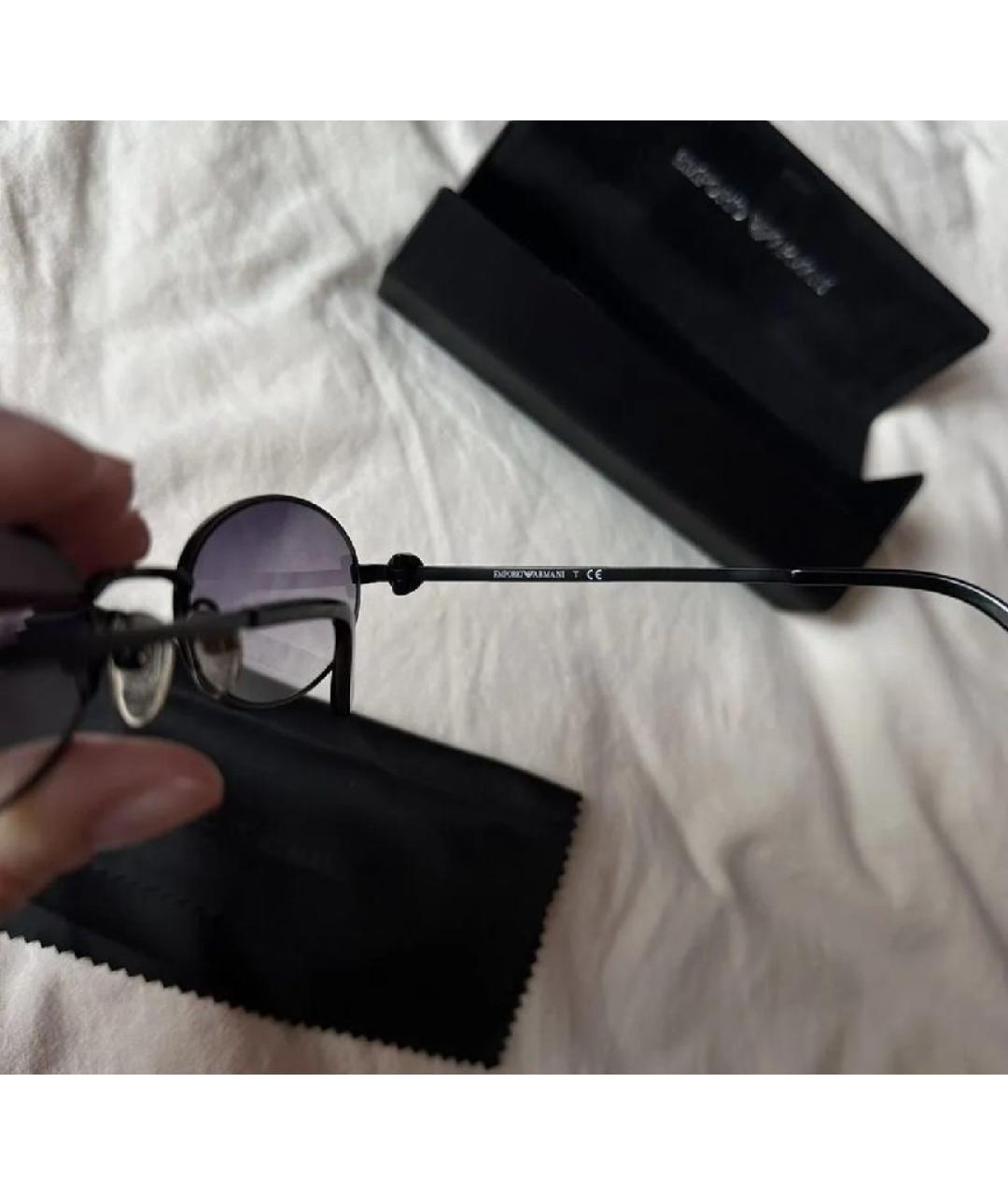 EMPORIO ARMANI Черные пластиковые солнцезащитные очки, фото 4