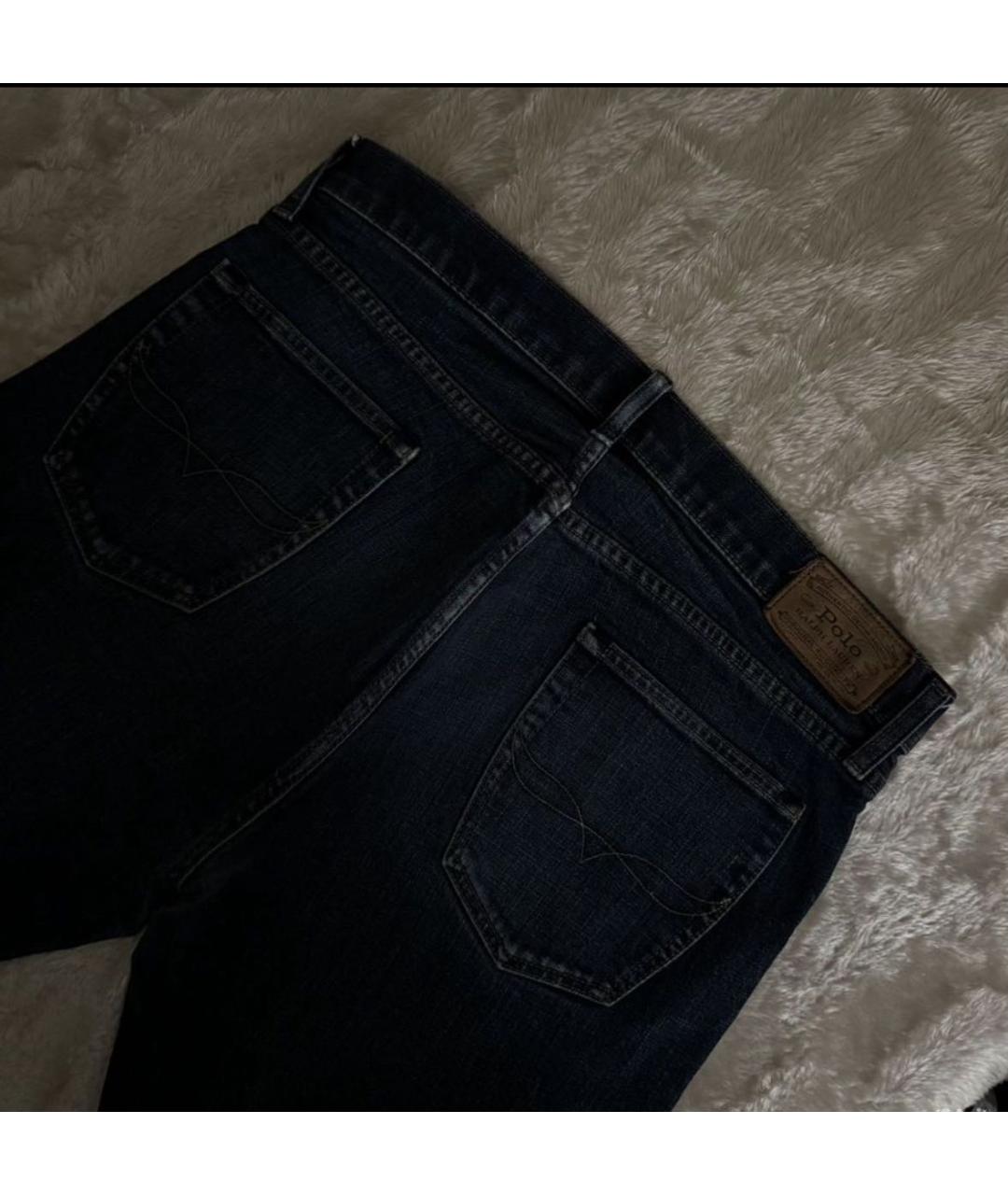 POLO RALPH LAUREN Темно-синие хлопковые прямые джинсы, фото 7
