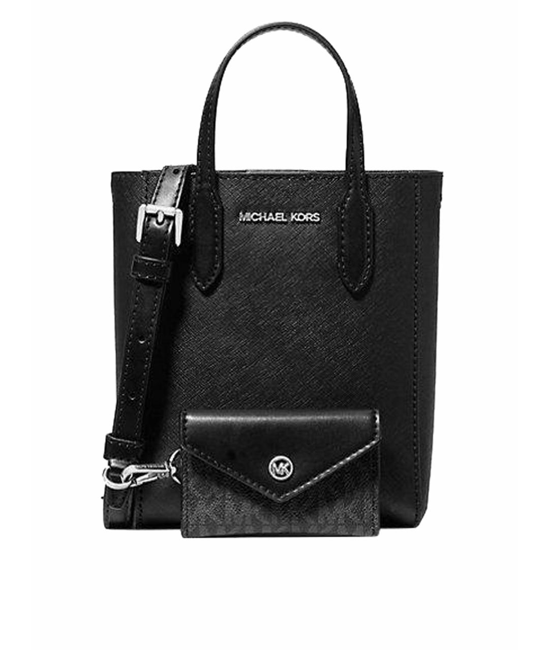MICHAEL KORS Черная кожаная сумка тоут, фото 1