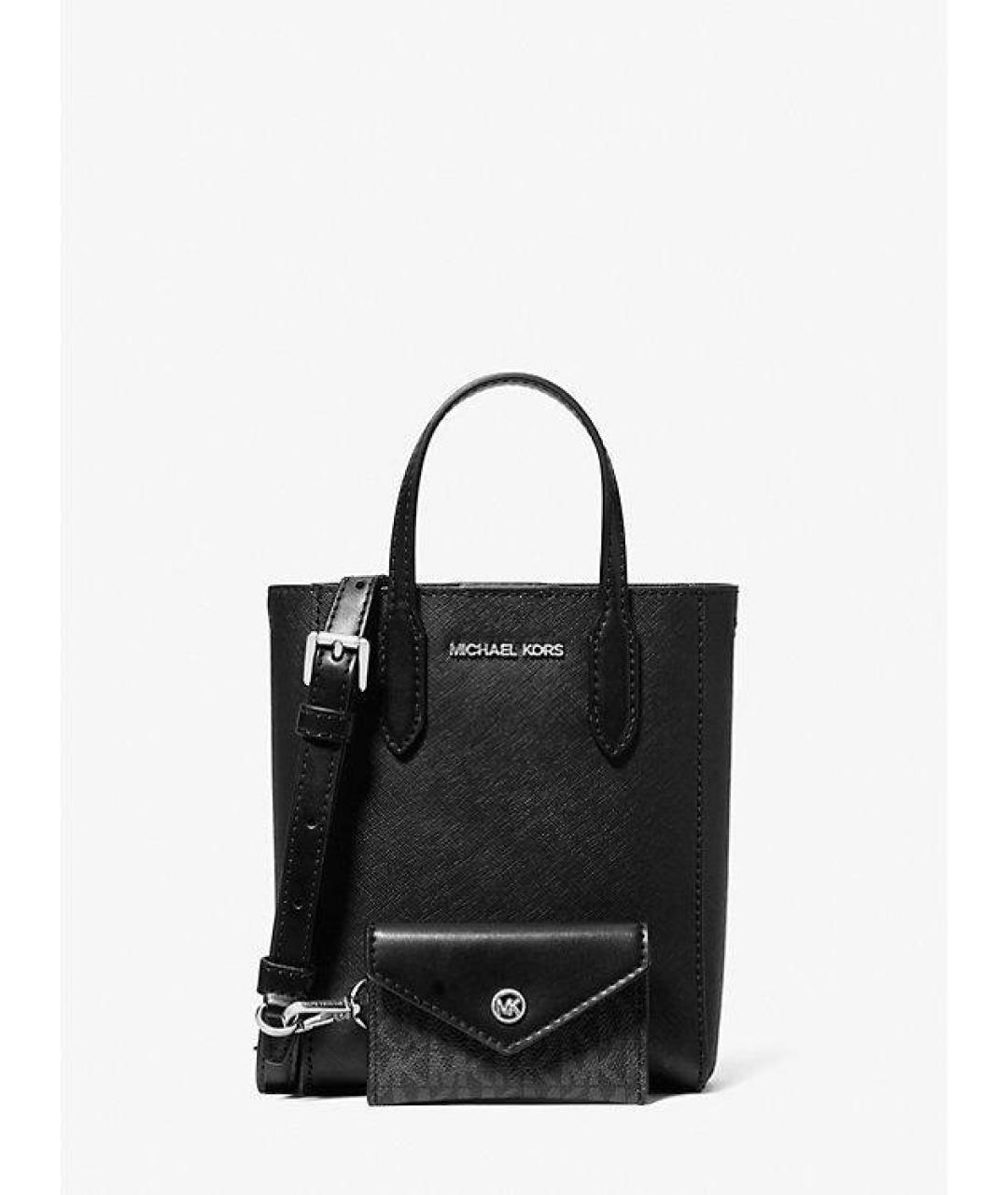 MICHAEL KORS Черная кожаная сумка тоут, фото 9