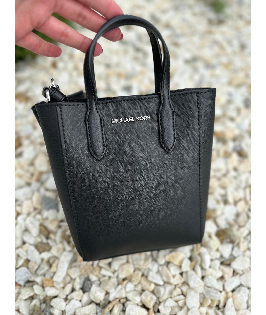 MICHAEL KORS Черная кожаная сумка тоут, фото 5