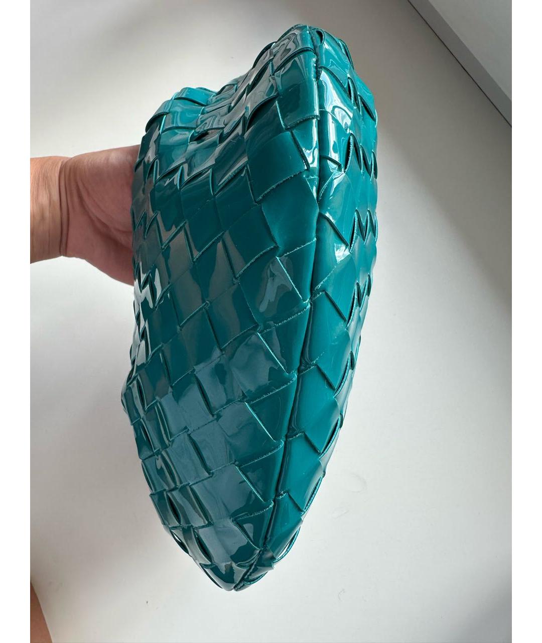 BOTTEGA VENETA Бирюзовая кожаная сумка с короткими ручками, фото 3