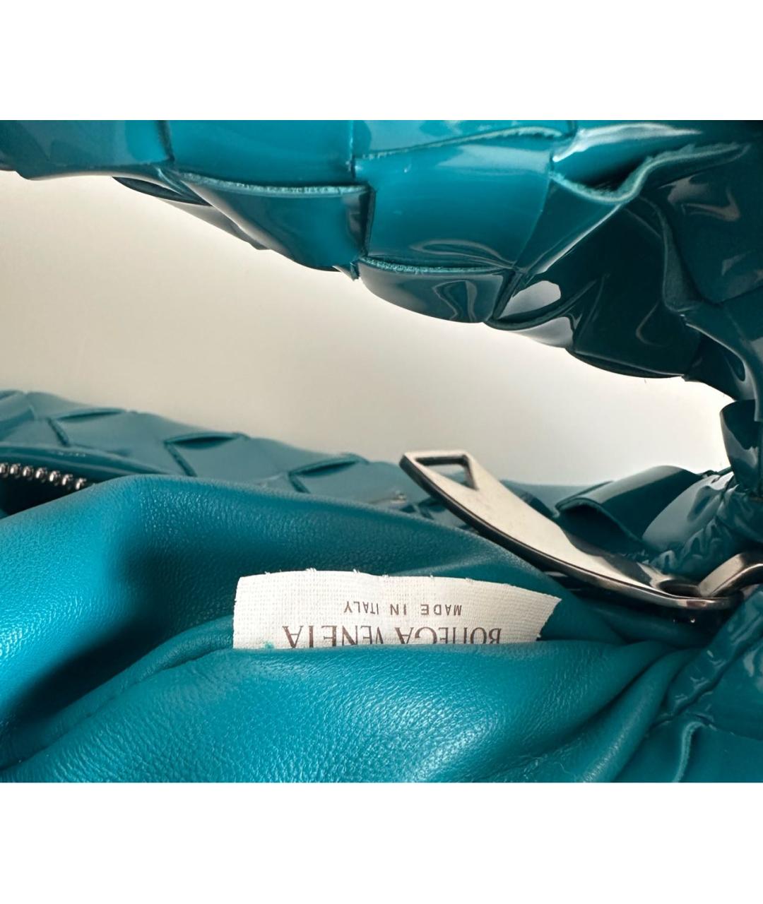 BOTTEGA VENETA Бирюзовая кожаная сумка с короткими ручками, фото 5