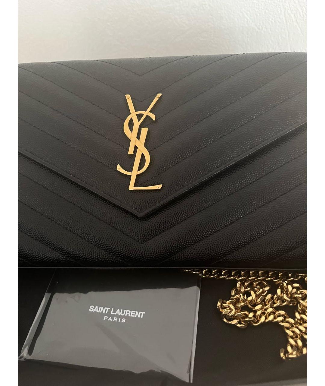 SAINT LAURENT Черная кожаная сумка через плечо, фото 7