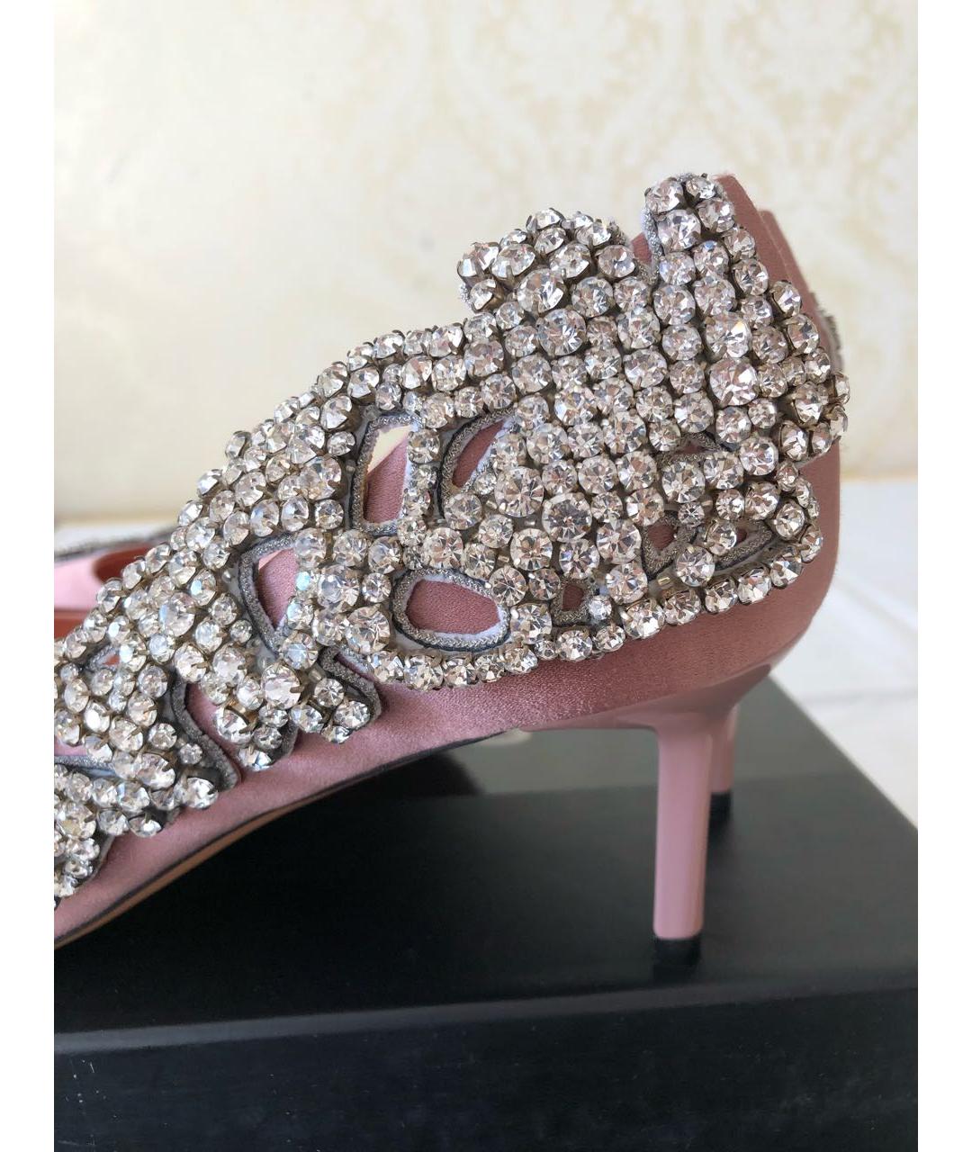 ROCHAS Розовые кожаные лодочки на низком каблуке, фото 7