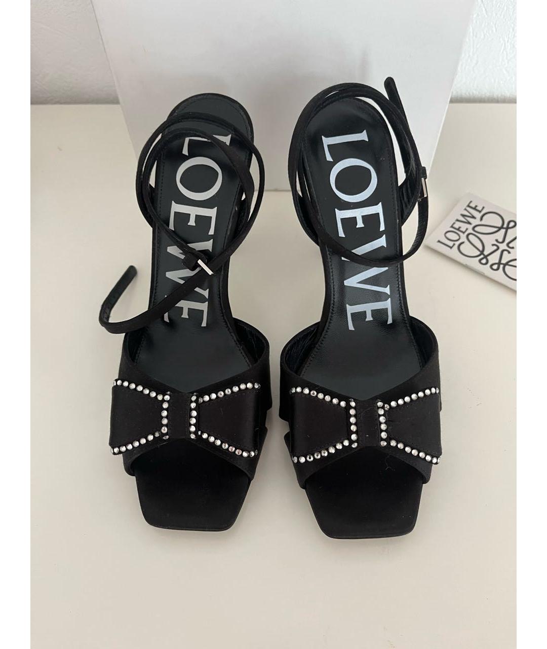 LOEWE Черные босоножки, фото 2