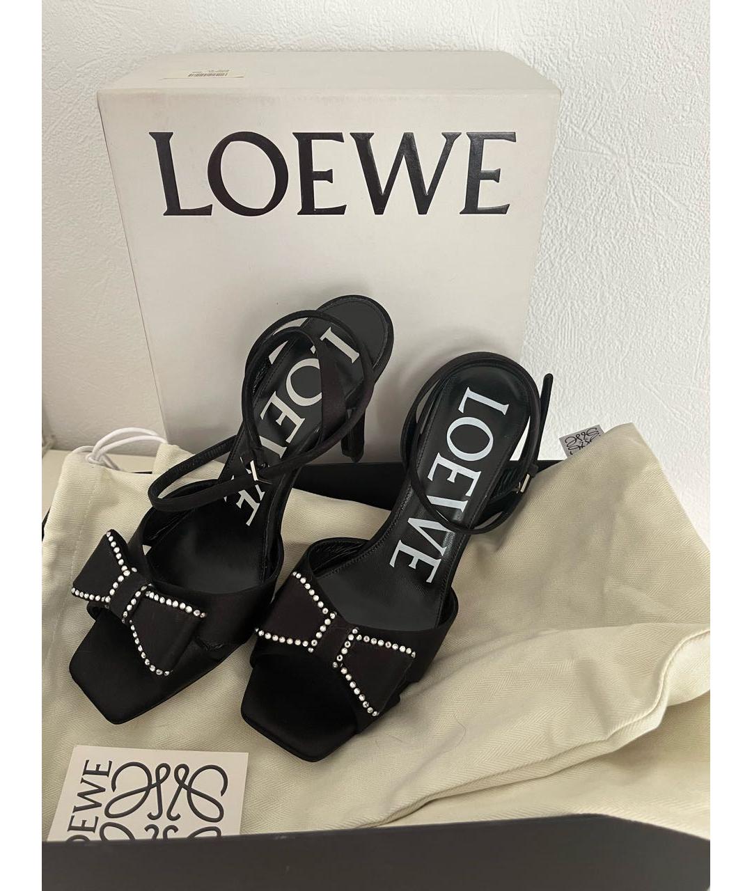 LOEWE Черные босоножки, фото 6