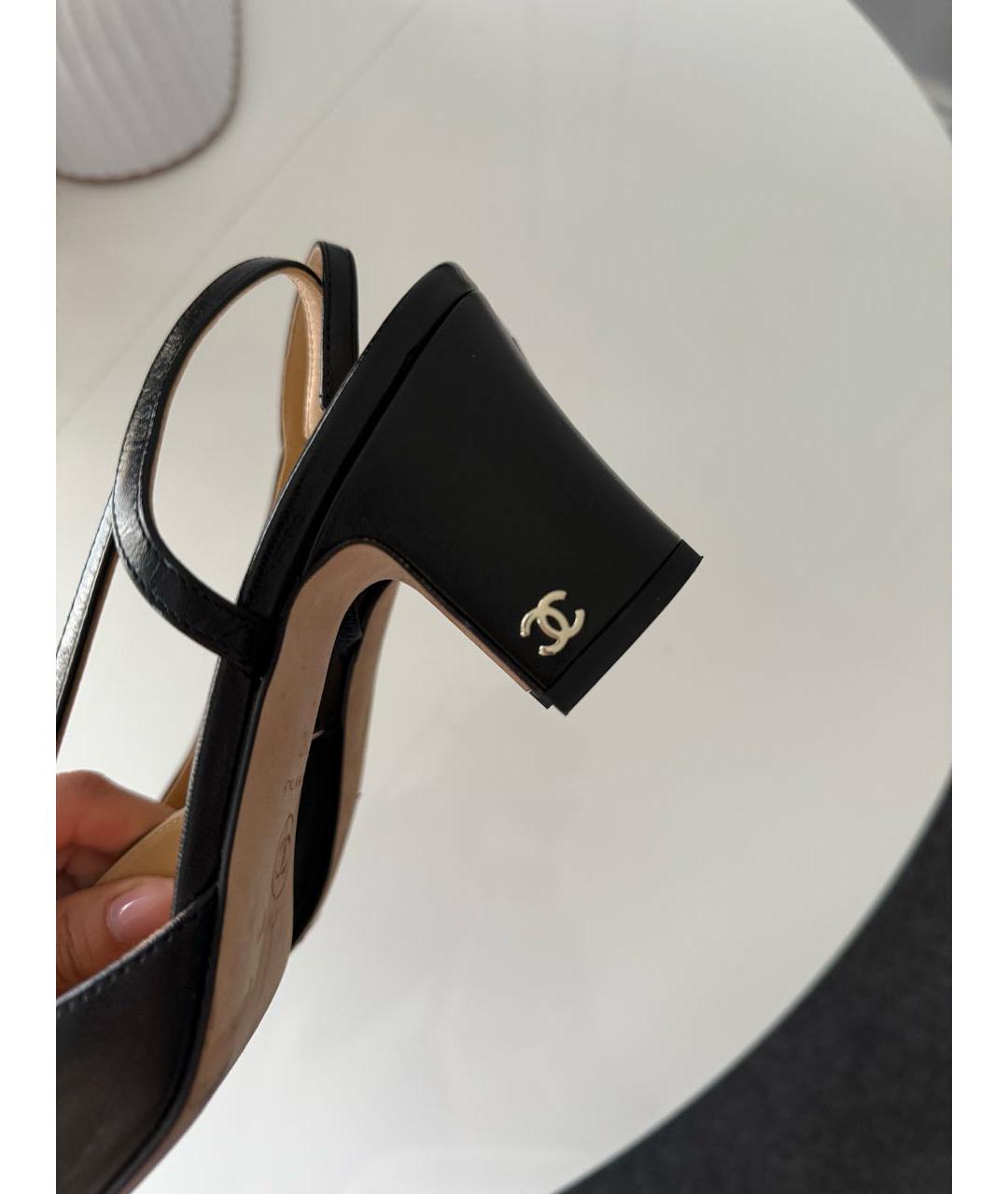 CHANEL Черные кожаные туфли, фото 6