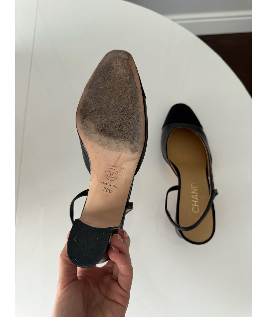 CHANEL Черные кожаные туфли, фото 7