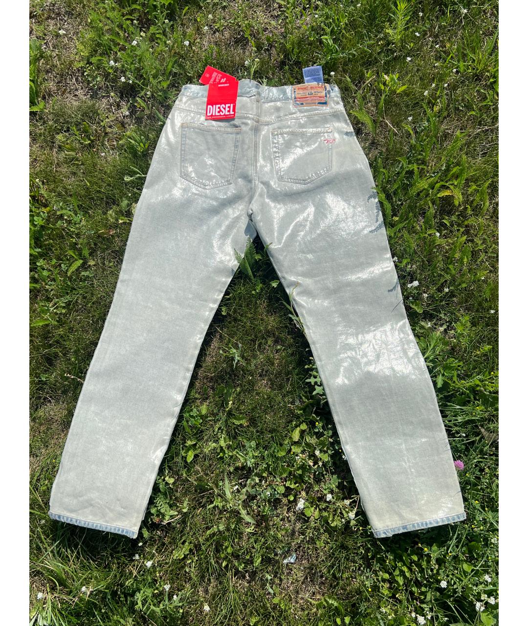 DIESEL Голубые хлопковые прямые джинсы, фото 2