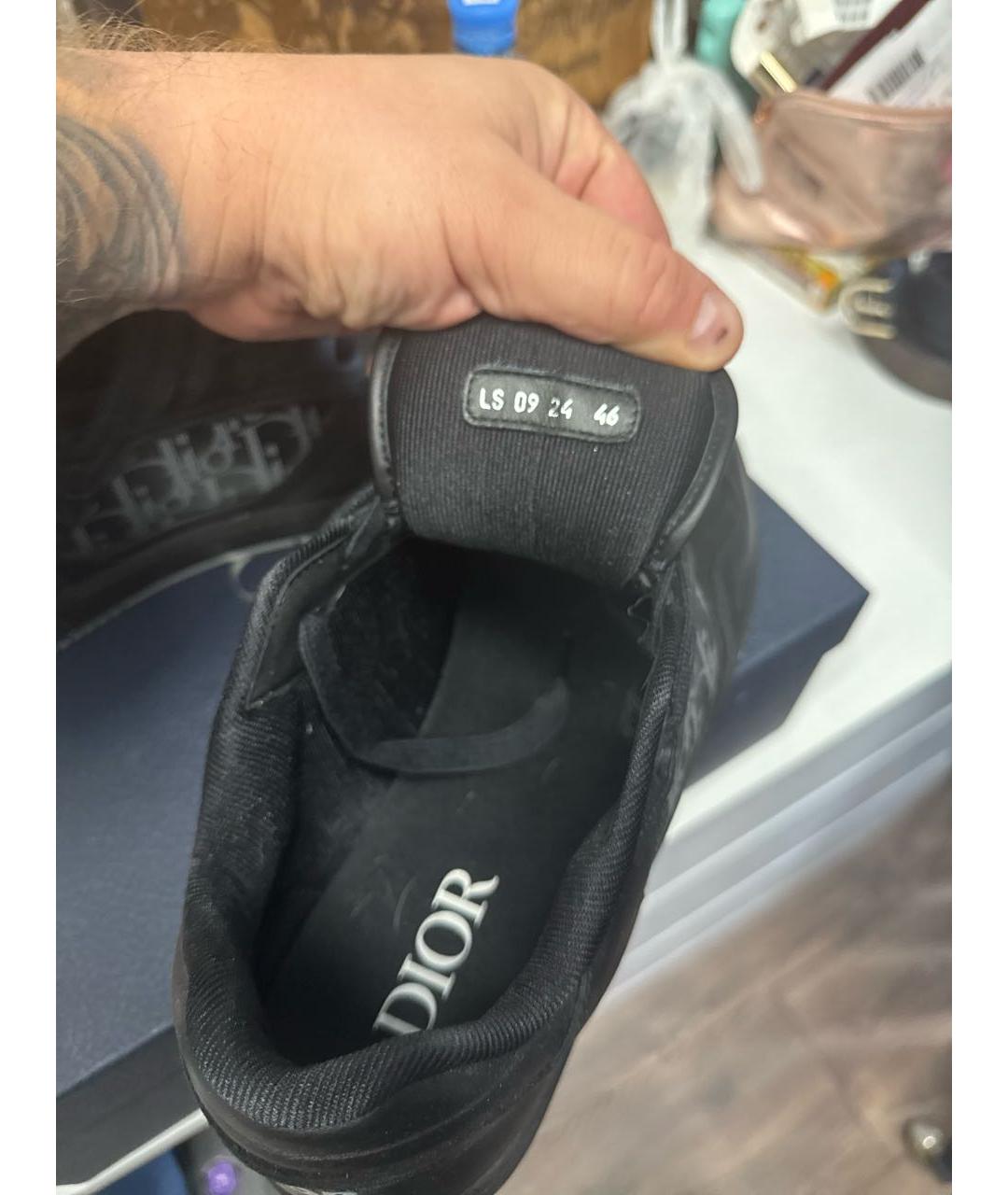 CHRISTIAN DIOR Черные кожаные низкие кроссовки / кеды, фото 5