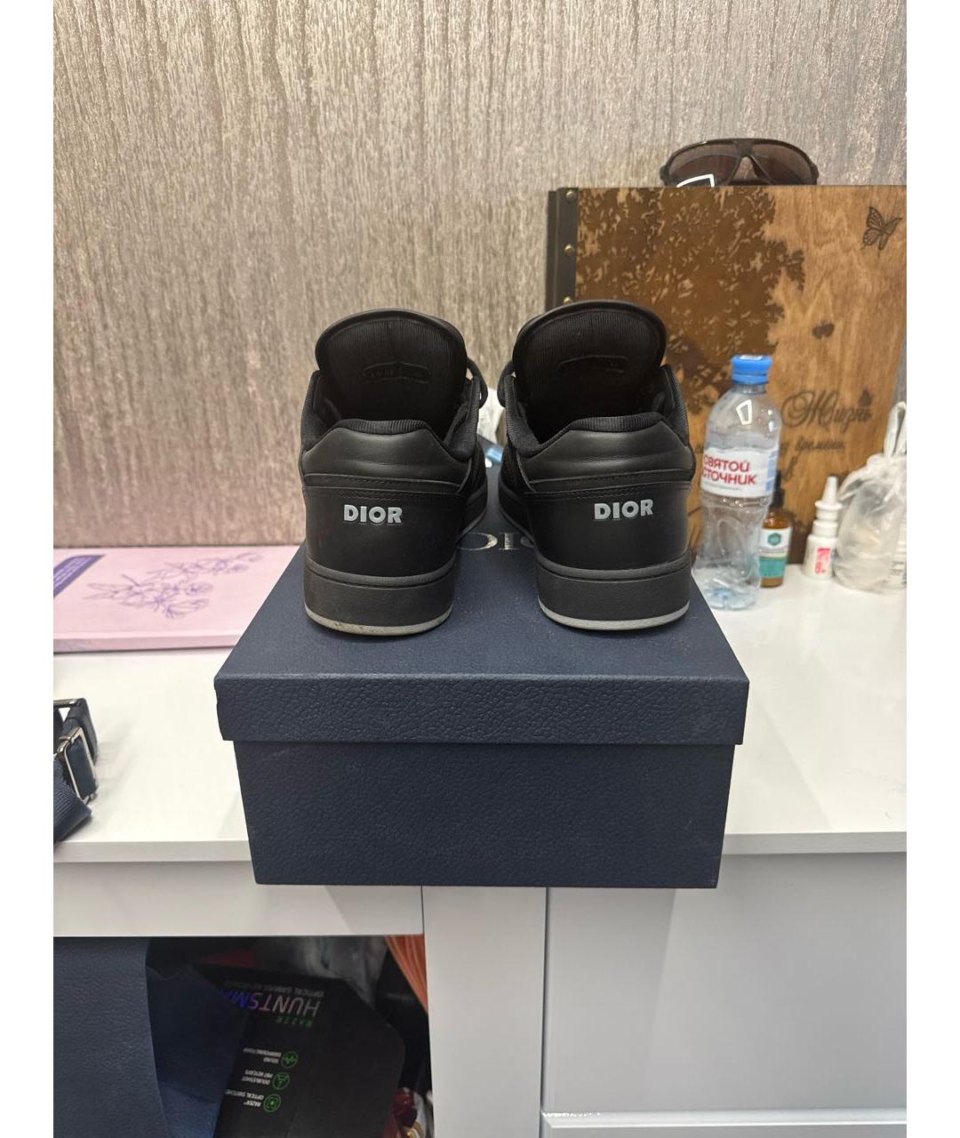 CHRISTIAN DIOR Черные кожаные низкие кроссовки / кеды, фото 4