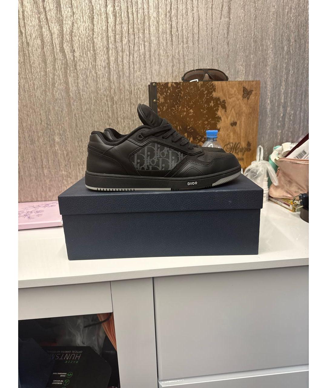 CHRISTIAN DIOR Черные кожаные низкие кроссовки / кеды, фото 9