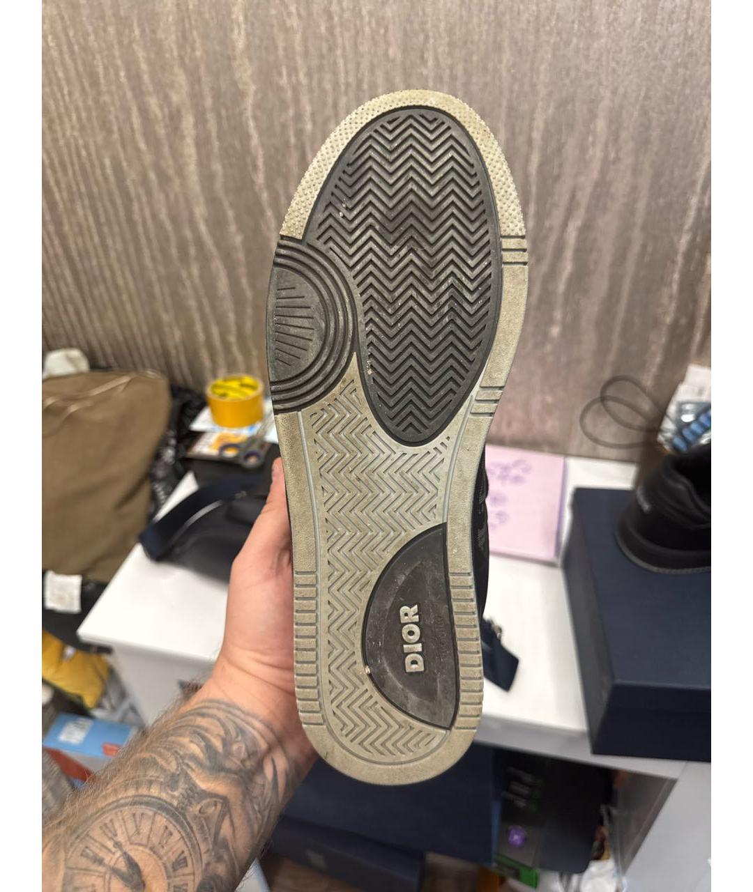 CHRISTIAN DIOR Черные кожаные низкие кроссовки / кеды, фото 7