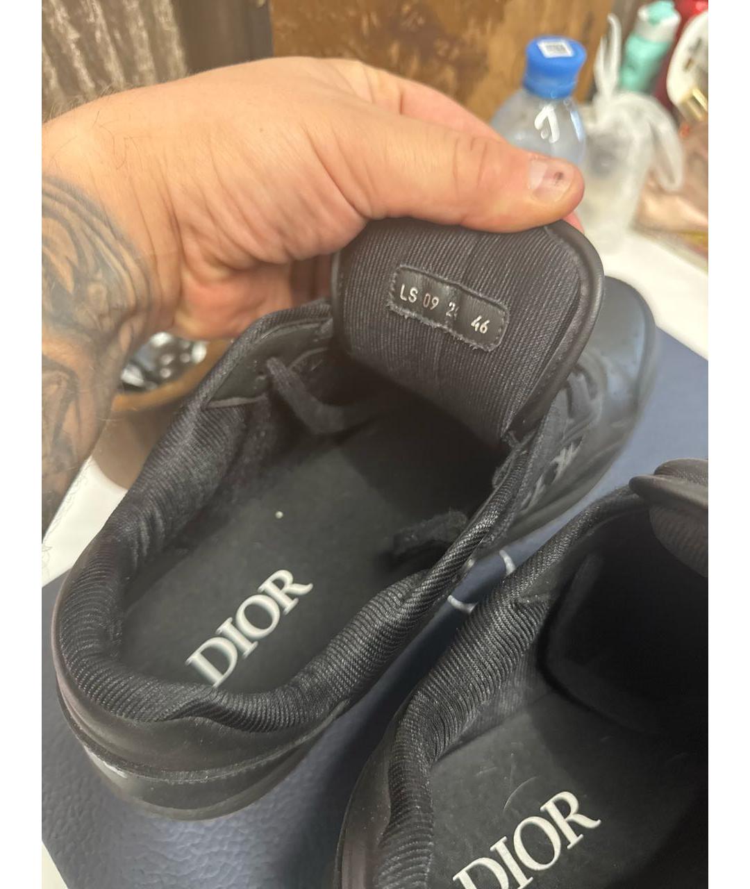CHRISTIAN DIOR Черные кожаные низкие кроссовки / кеды, фото 6