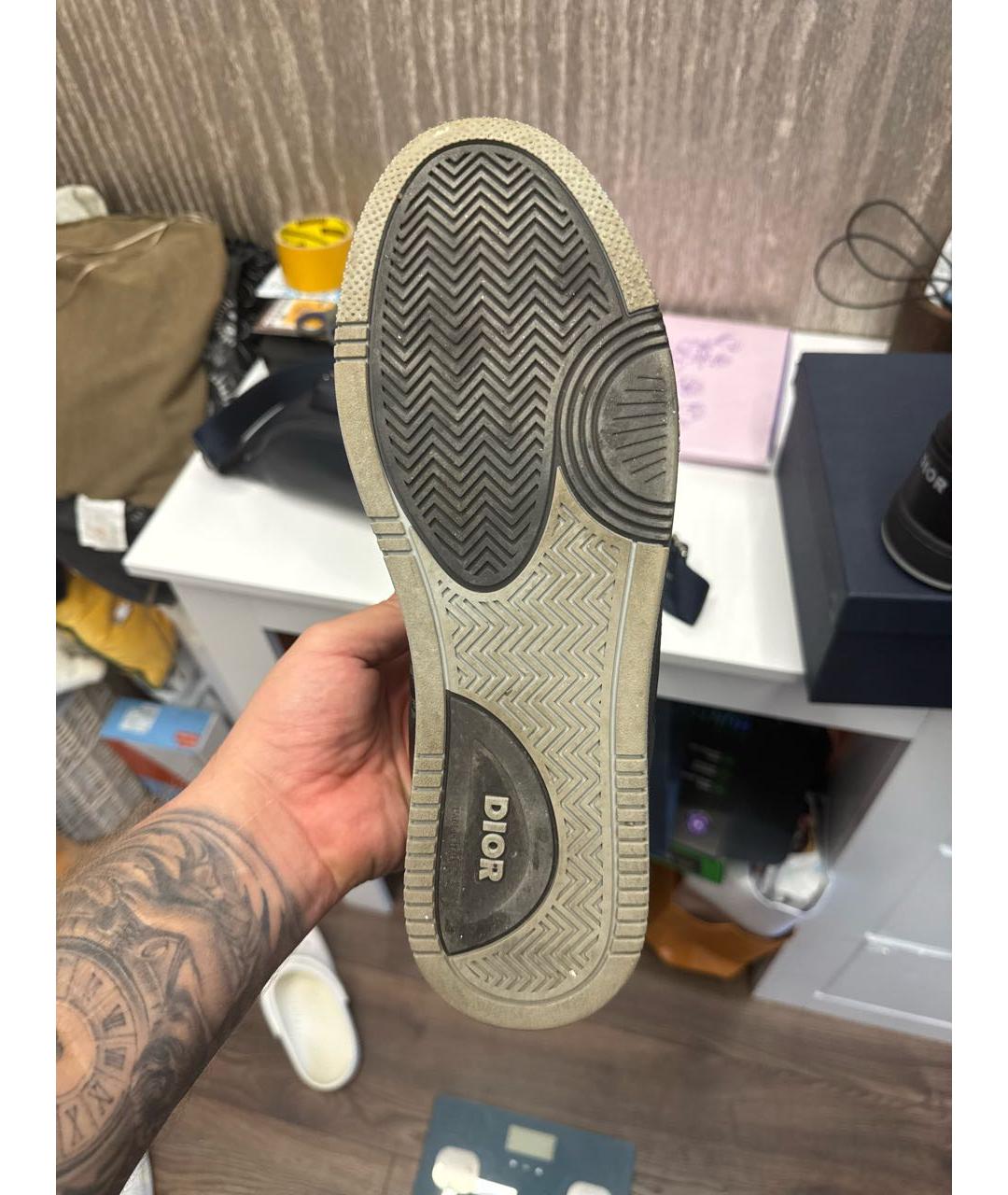 CHRISTIAN DIOR Черные кожаные низкие кроссовки / кеды, фото 8