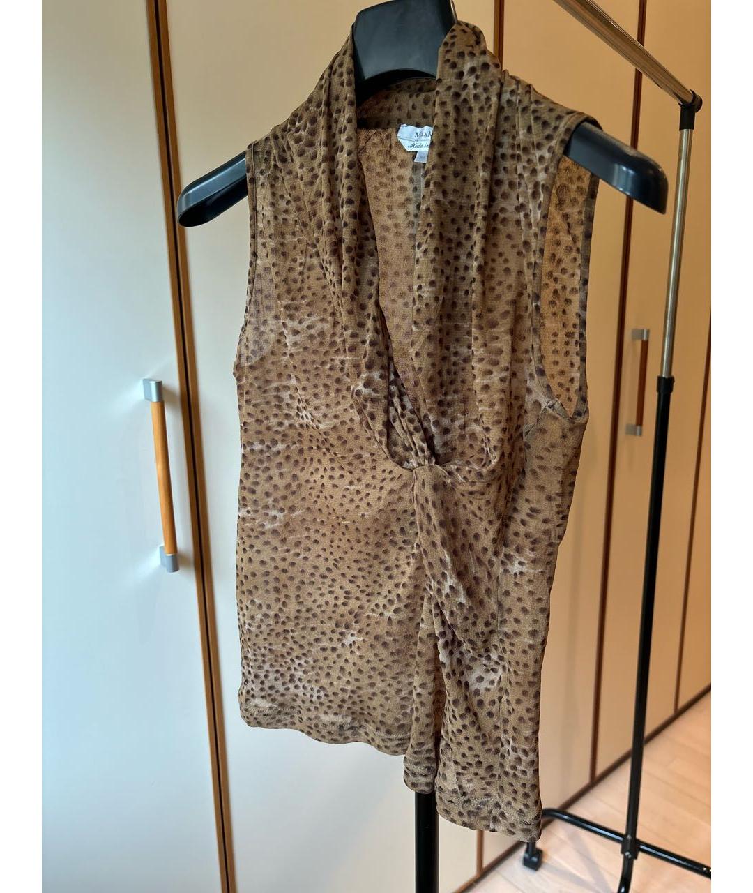 MAX MARA Коричневая полиэстеровая блузы, фото 7