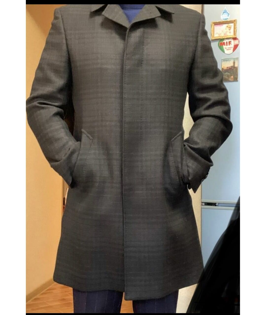 KENZO Серое шерстяное пальто, фото 4