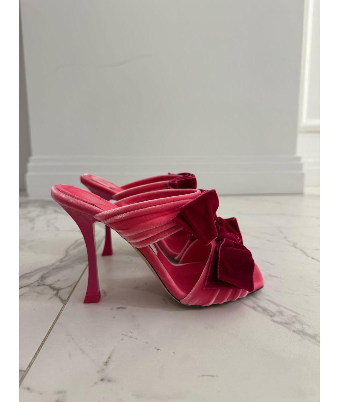 JIMMY CHOO Розовые синтетические мюли, фото 2