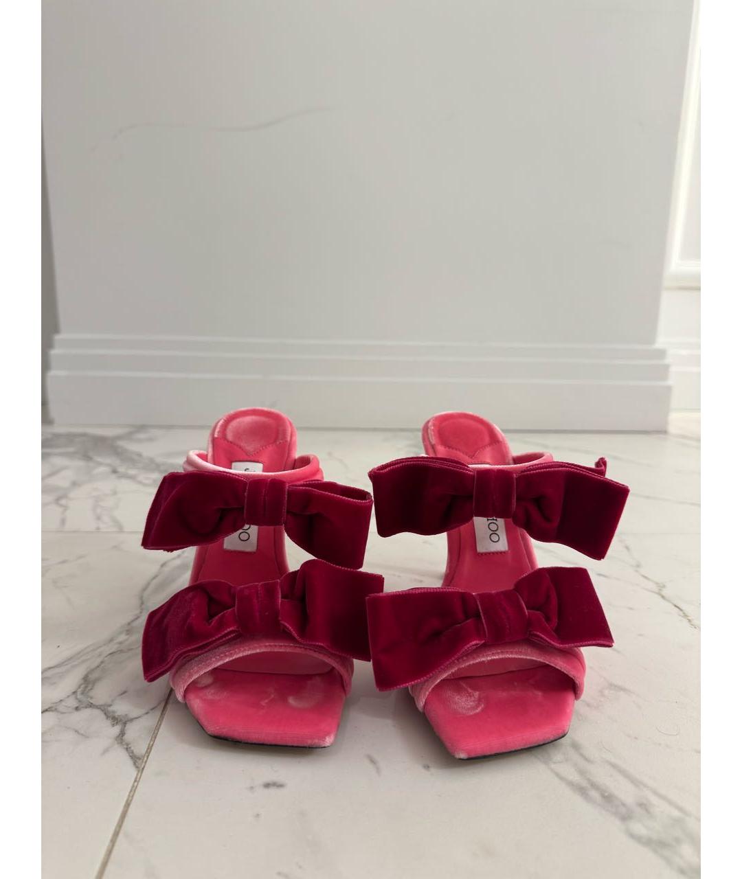 JIMMY CHOO Розовые синтетические мюли, фото 3