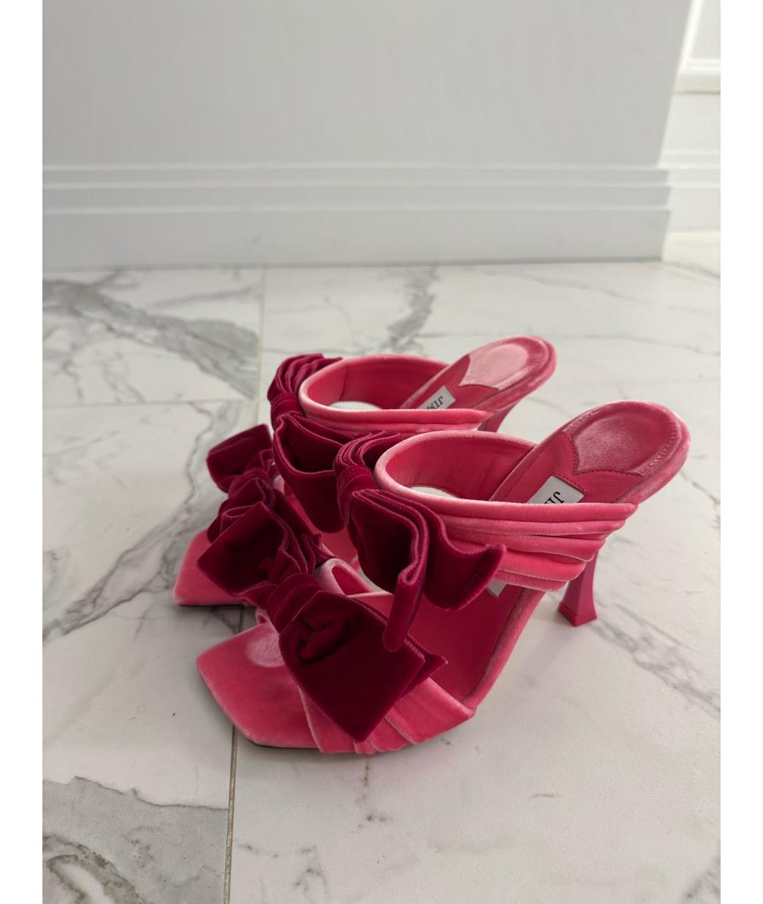 JIMMY CHOO Розовые синтетические мюли, фото 6