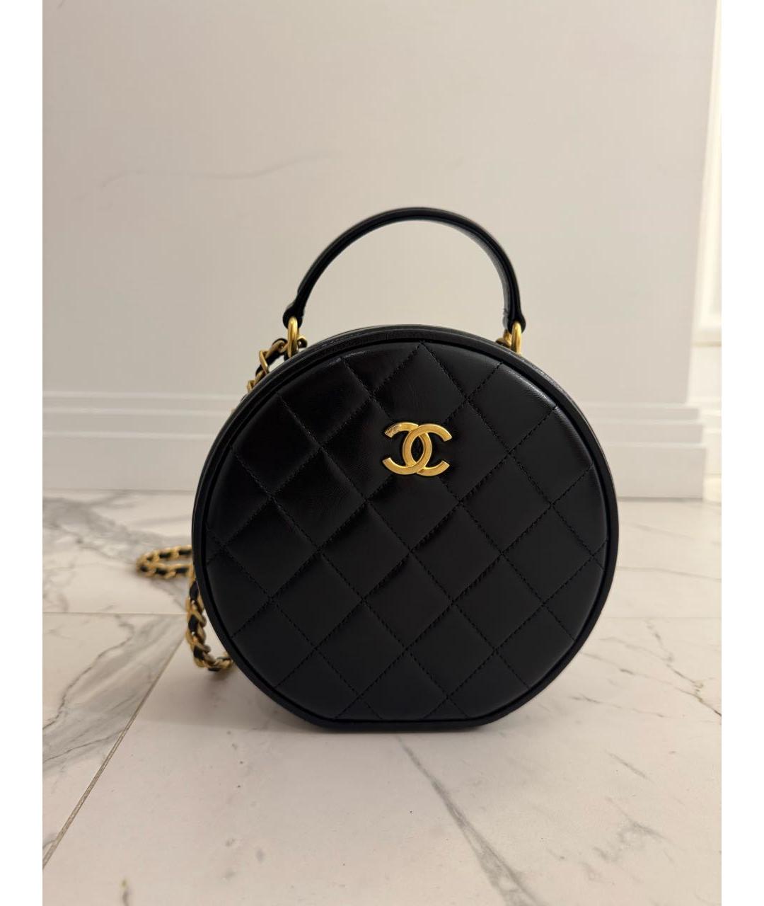 CHANEL Черная кожаная сумка с короткими ручками, фото 2