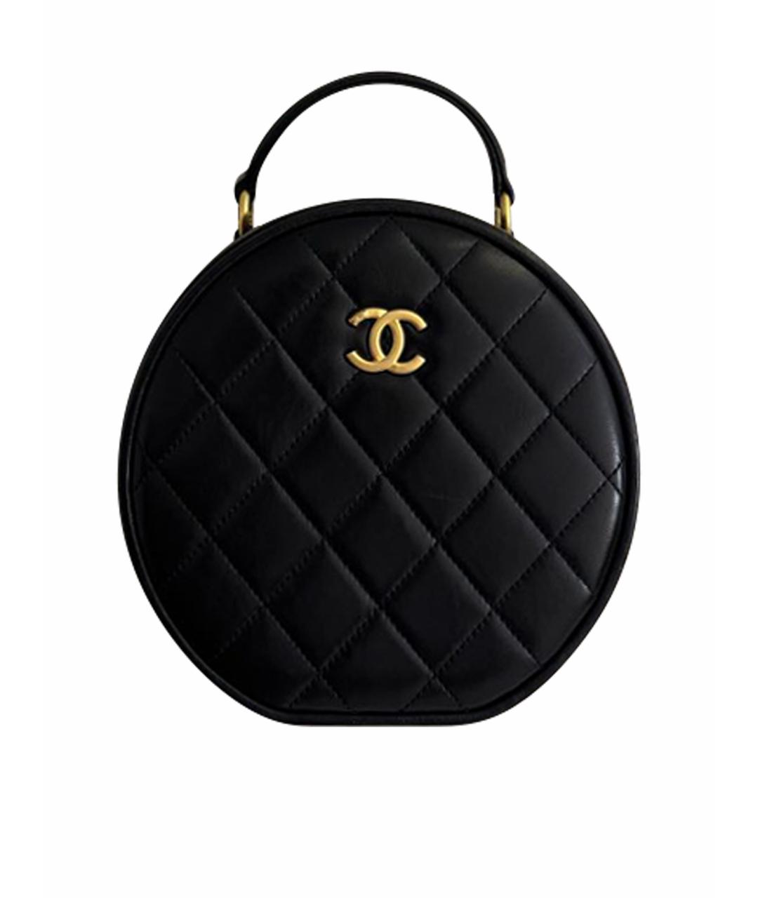 CHANEL Черная кожаная сумка с короткими ручками, фото 1
