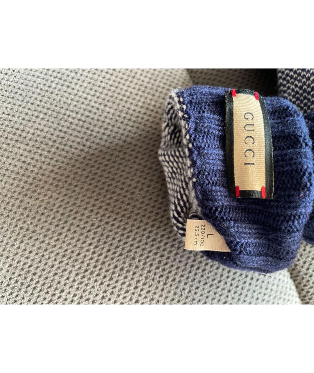 GUCCI Синие кашемировые варежки, фото 8