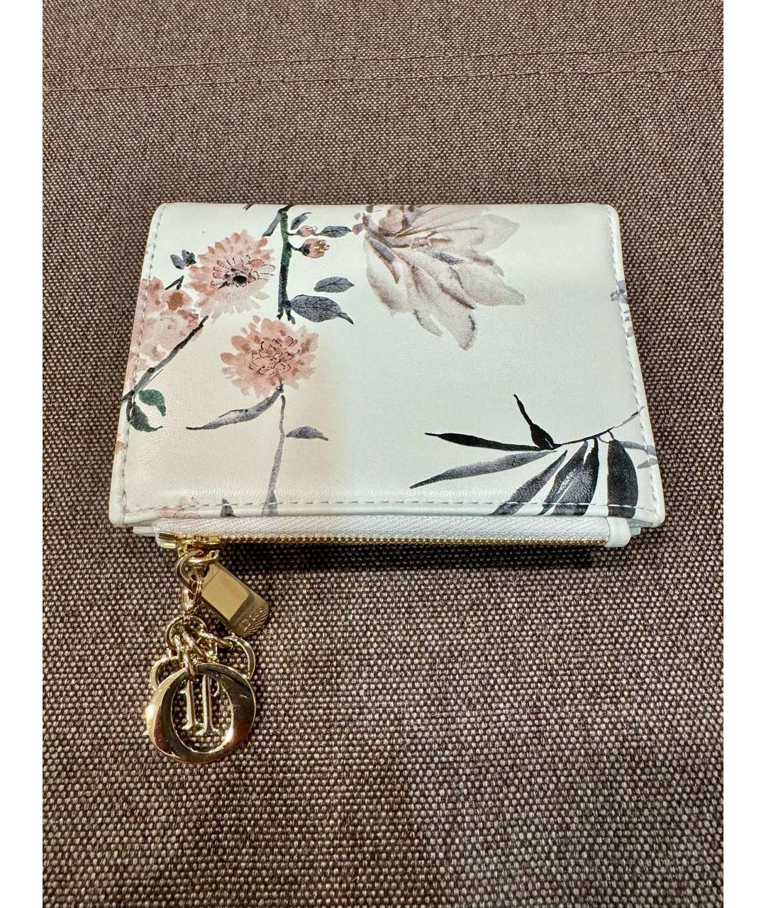 CHRISTIAN DIOR Белый кожаный кошелек, фото 2