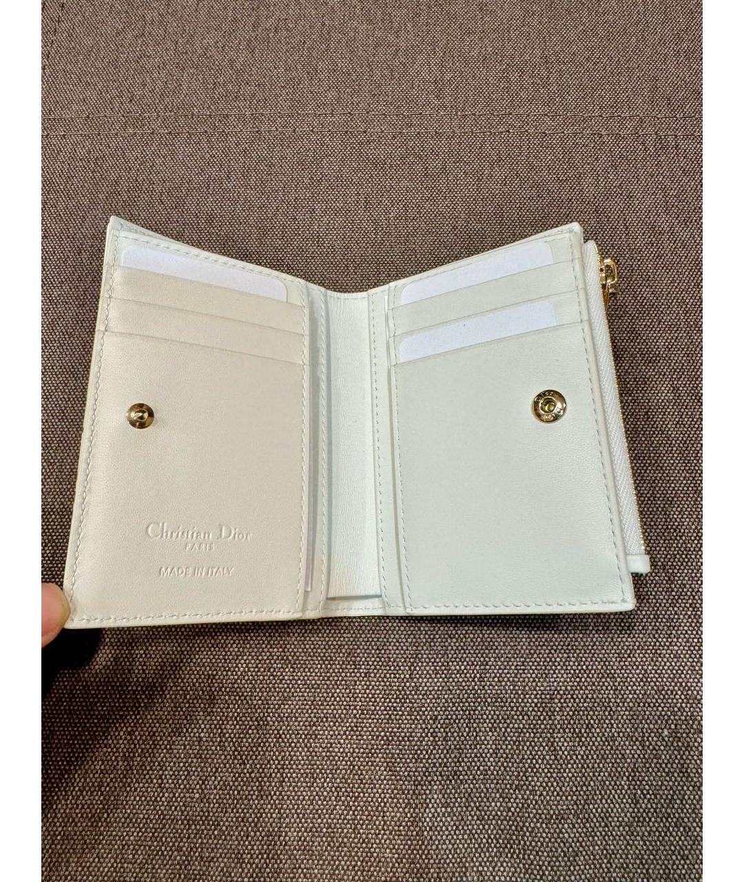 CHRISTIAN DIOR Белый кожаный кошелек, фото 3