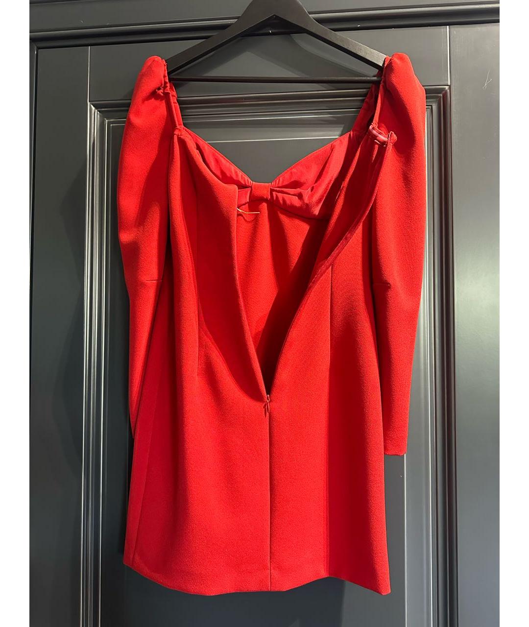 VALENTINO Красное шифоновое повседневное платье, фото 4