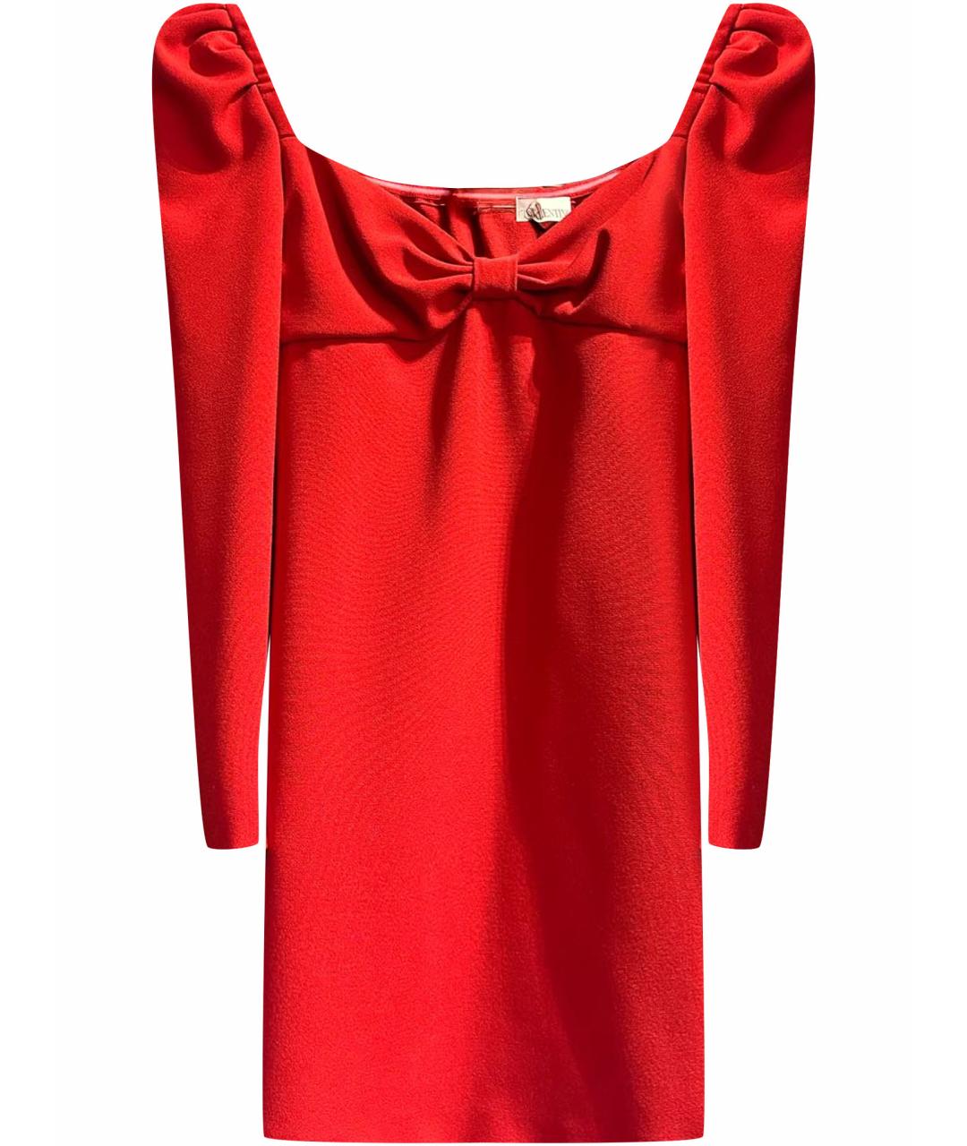 VALENTINO Красное шифоновое повседневное платье, фото 1