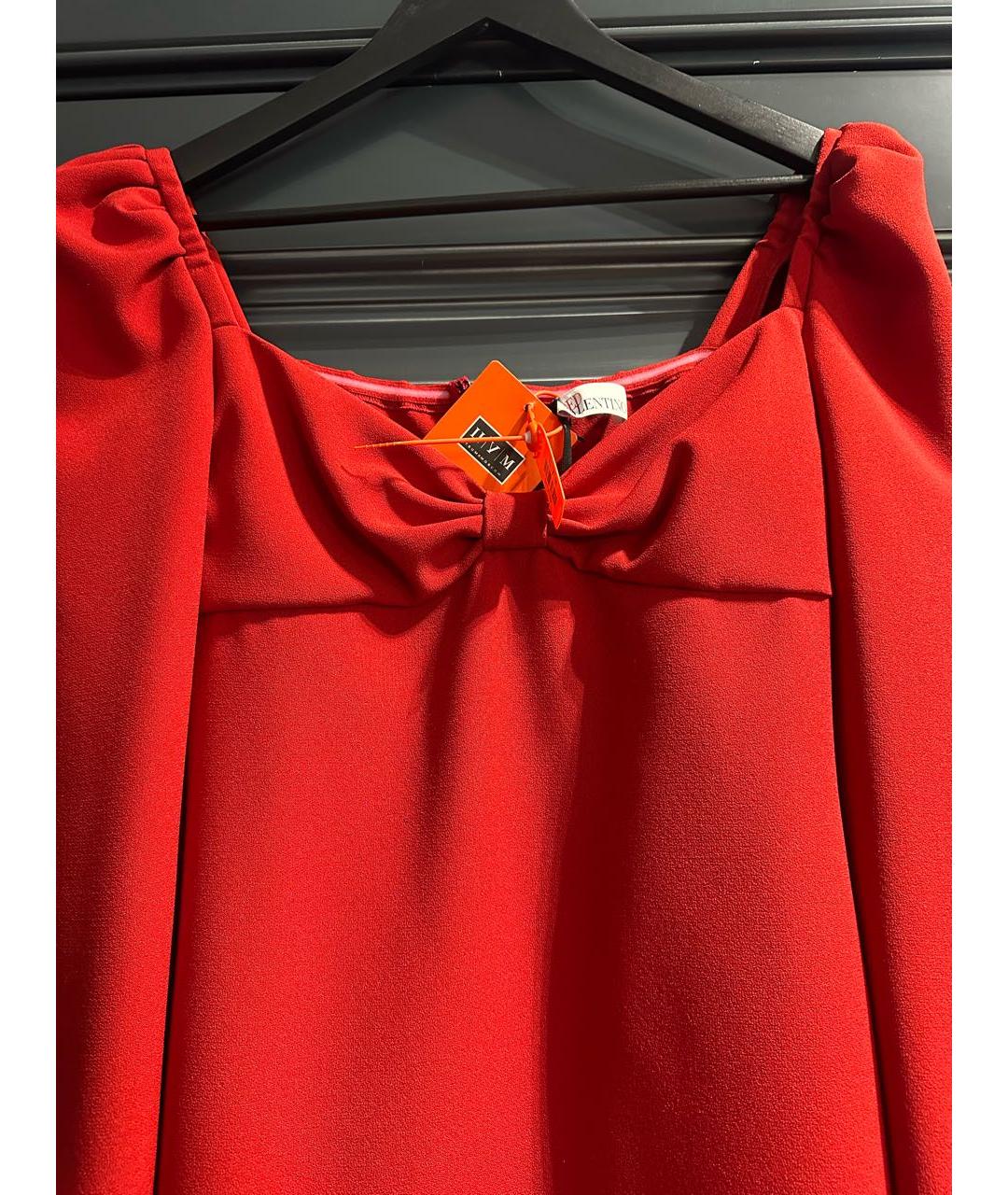 VALENTINO Красное шифоновое повседневное платье, фото 5