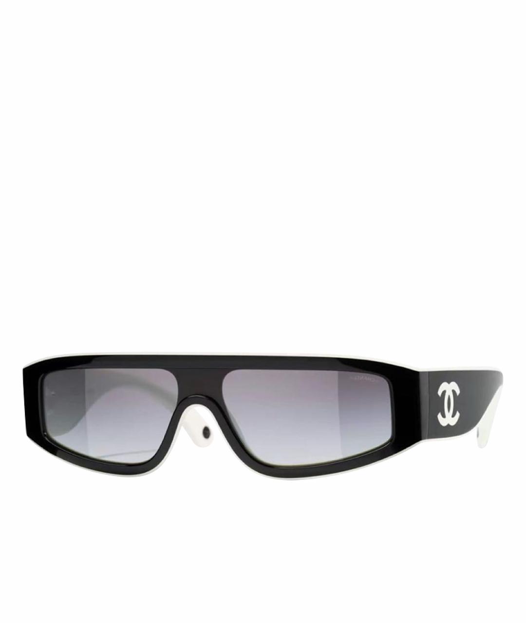 CHANEL Черные пластиковые солнцезащитные очки, фото 1