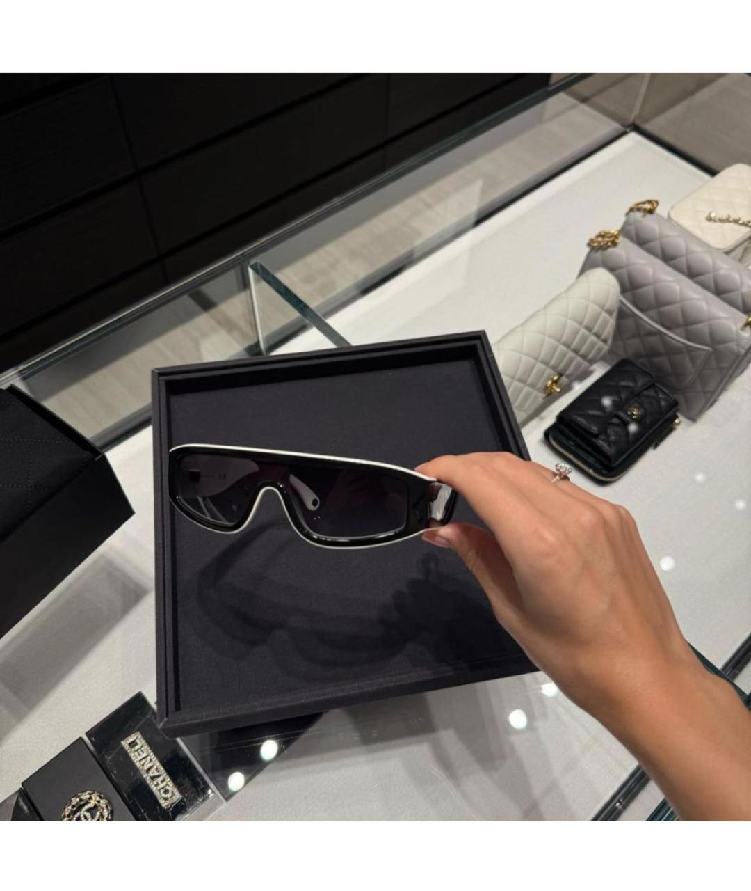 CHANEL Черные пластиковые солнцезащитные очки, фото 4