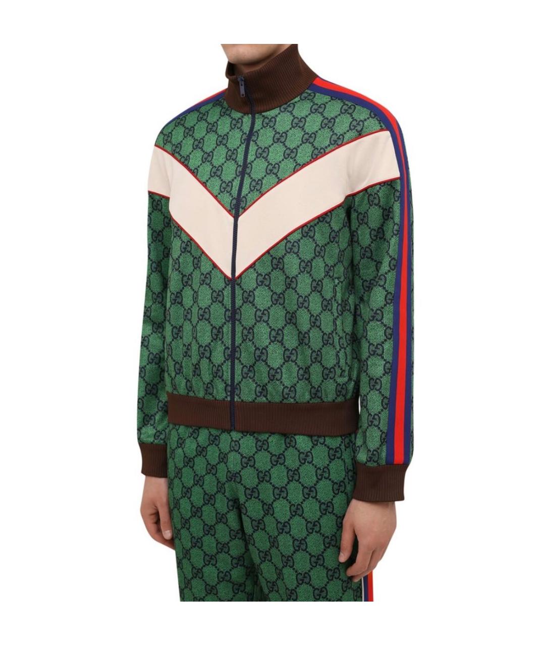 GUCCI Зеленая хлопко-эластановая куртка, фото 4