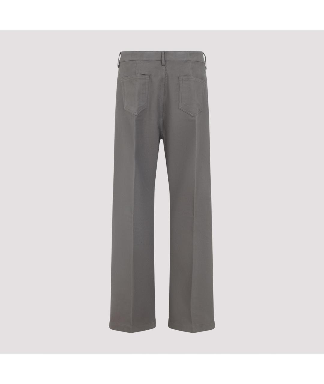 RICK OWENS Серые хлопковые повседневные брюки, фото 2