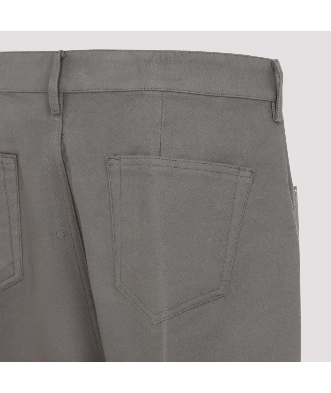 RICK OWENS Серые хлопковые повседневные брюки, фото 3
