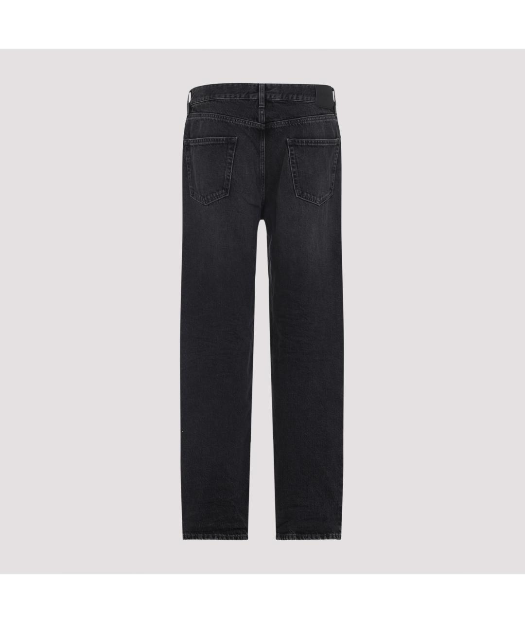 SAINT LAURENT Черные хлопковые прямые джинсы, фото 3