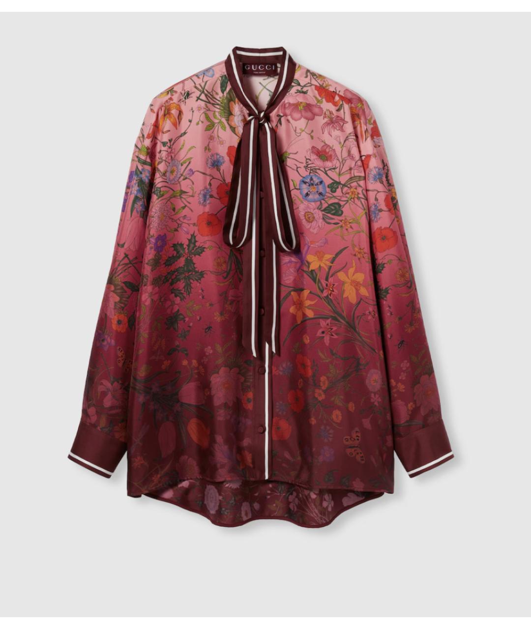 GUCCI Красная шелковая рубашка, фото 7