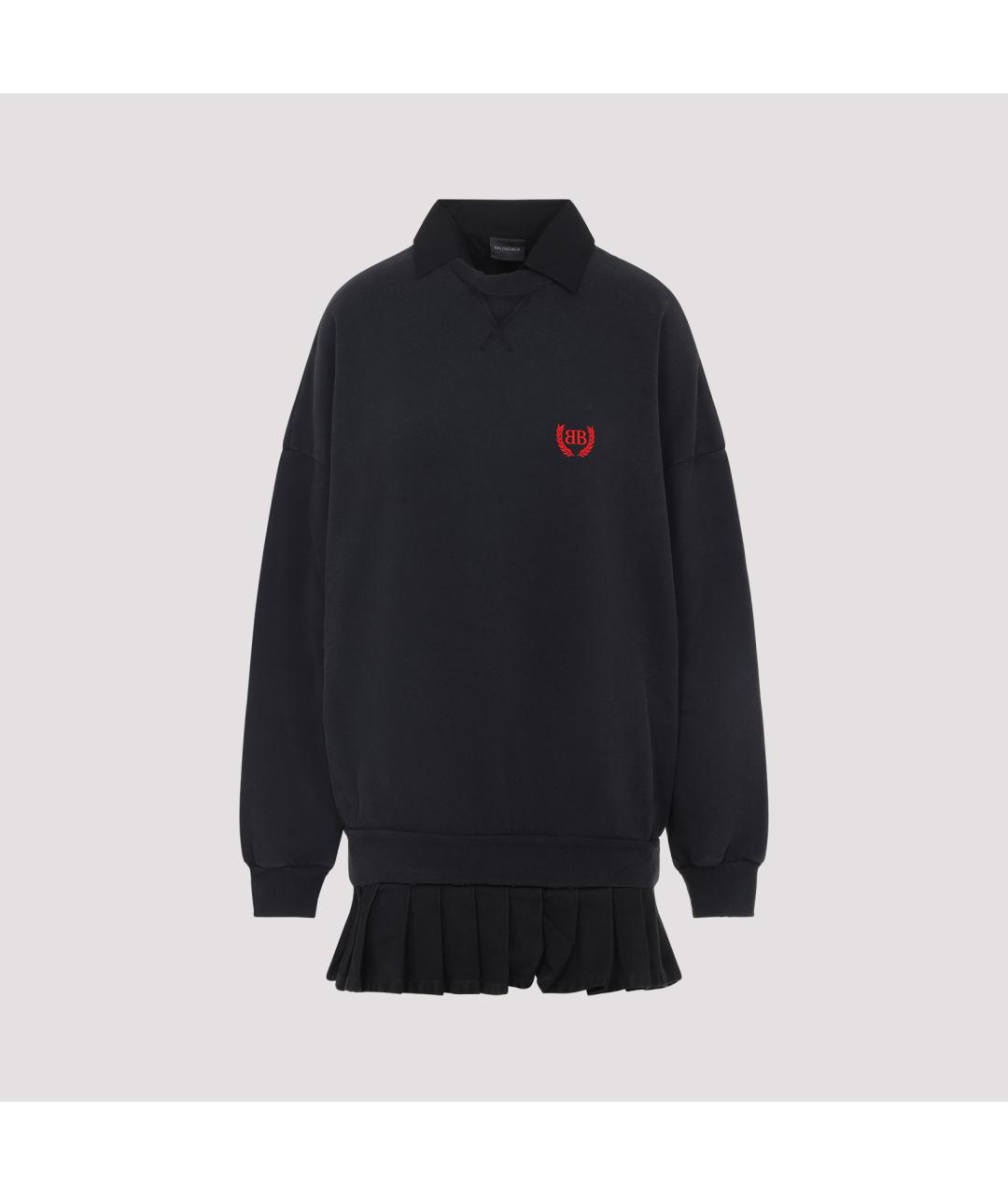 BALENCIAGA Черное хлопковое повседневное платье, фото 2