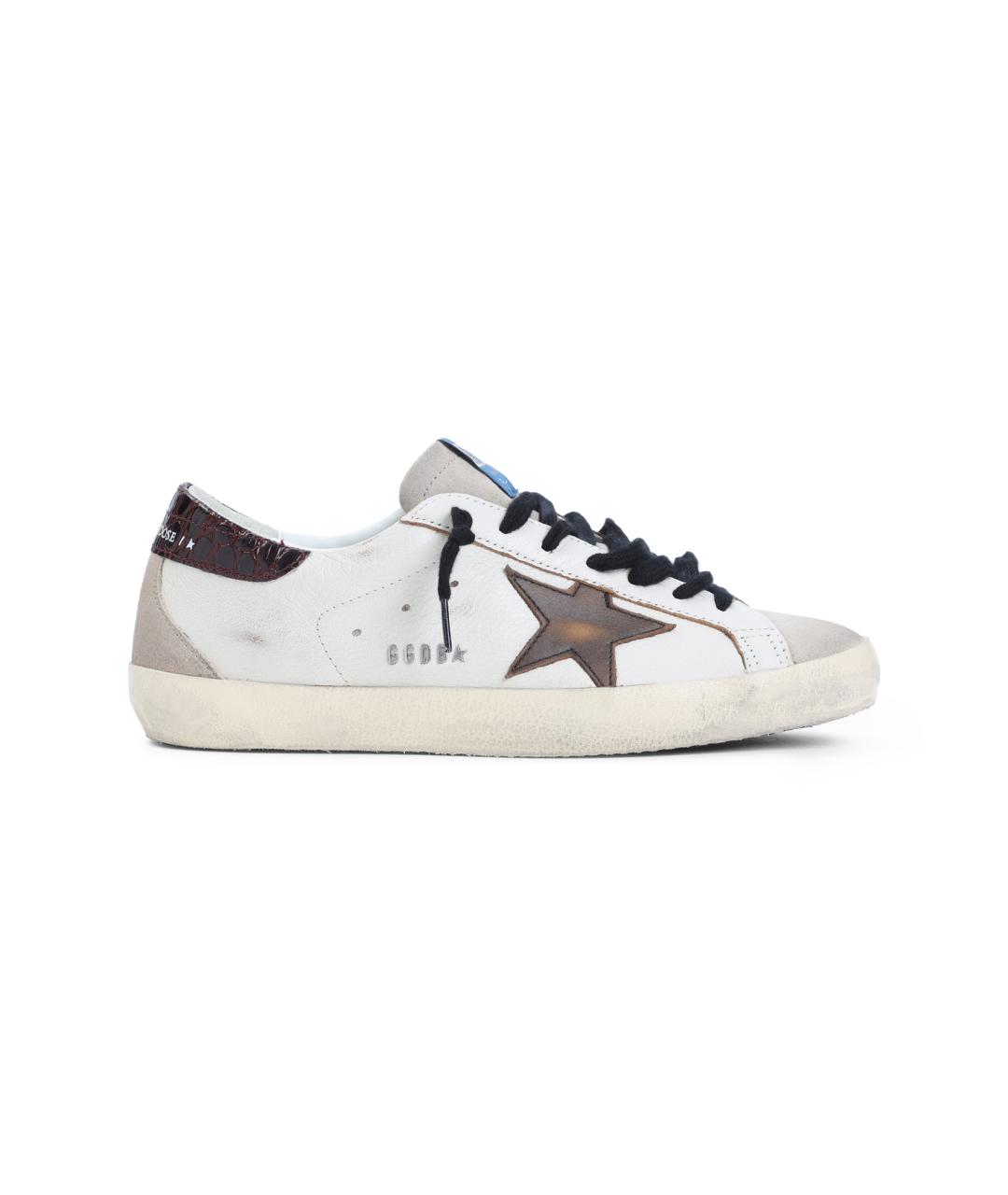 GOLDEN GOOSE DELUXE BRAND Белые кожаные низкие кроссовки / кеды, фото 1