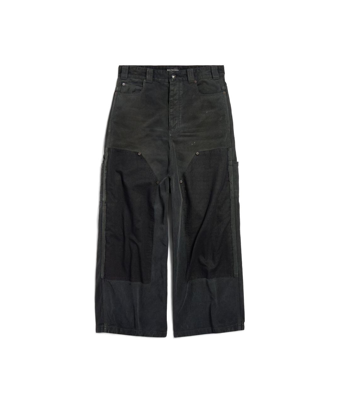 BALENCIAGA Черные хлопковые прямые джинсы, фото 1