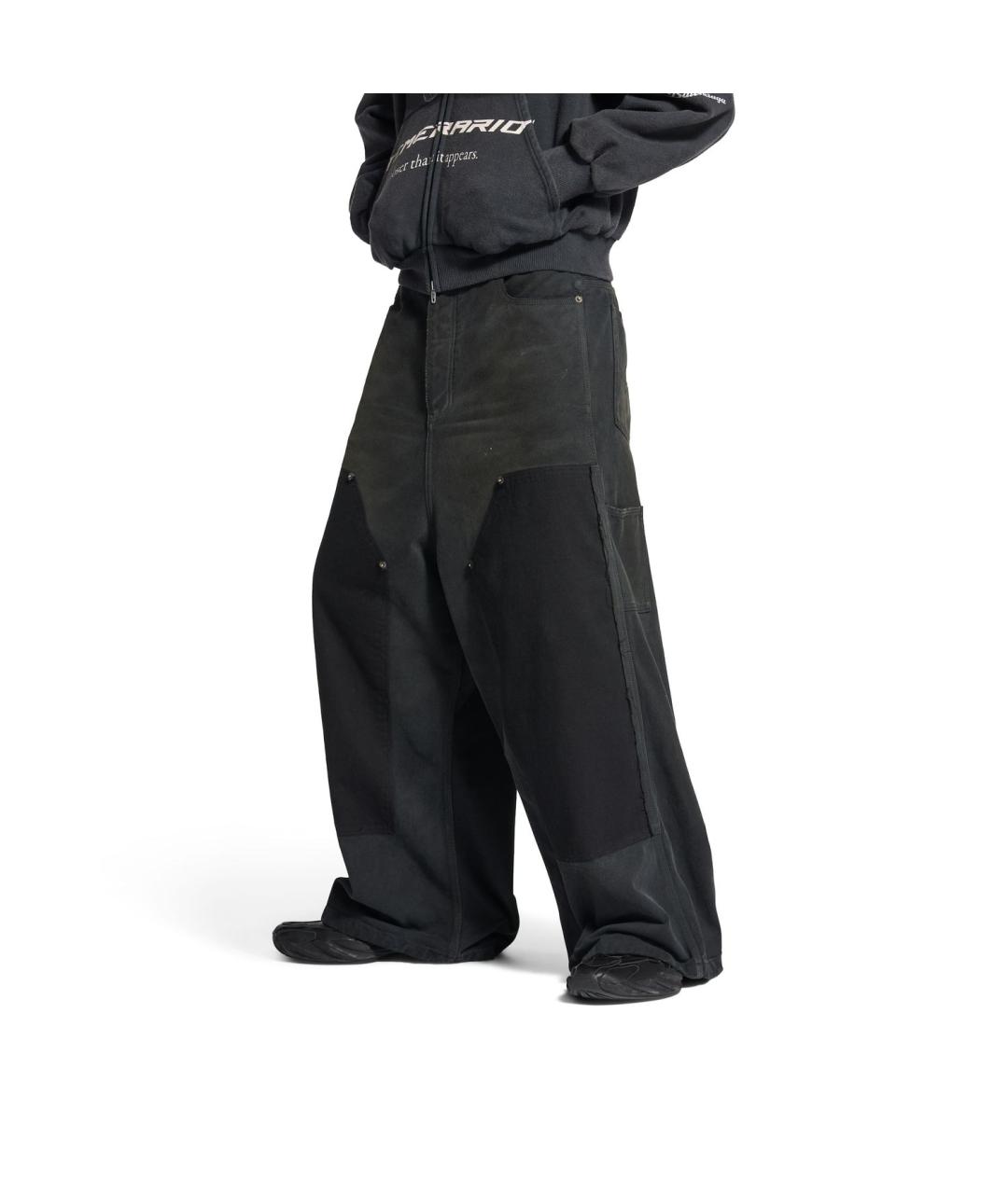 BALENCIAGA Черные хлопковые прямые джинсы, фото 3