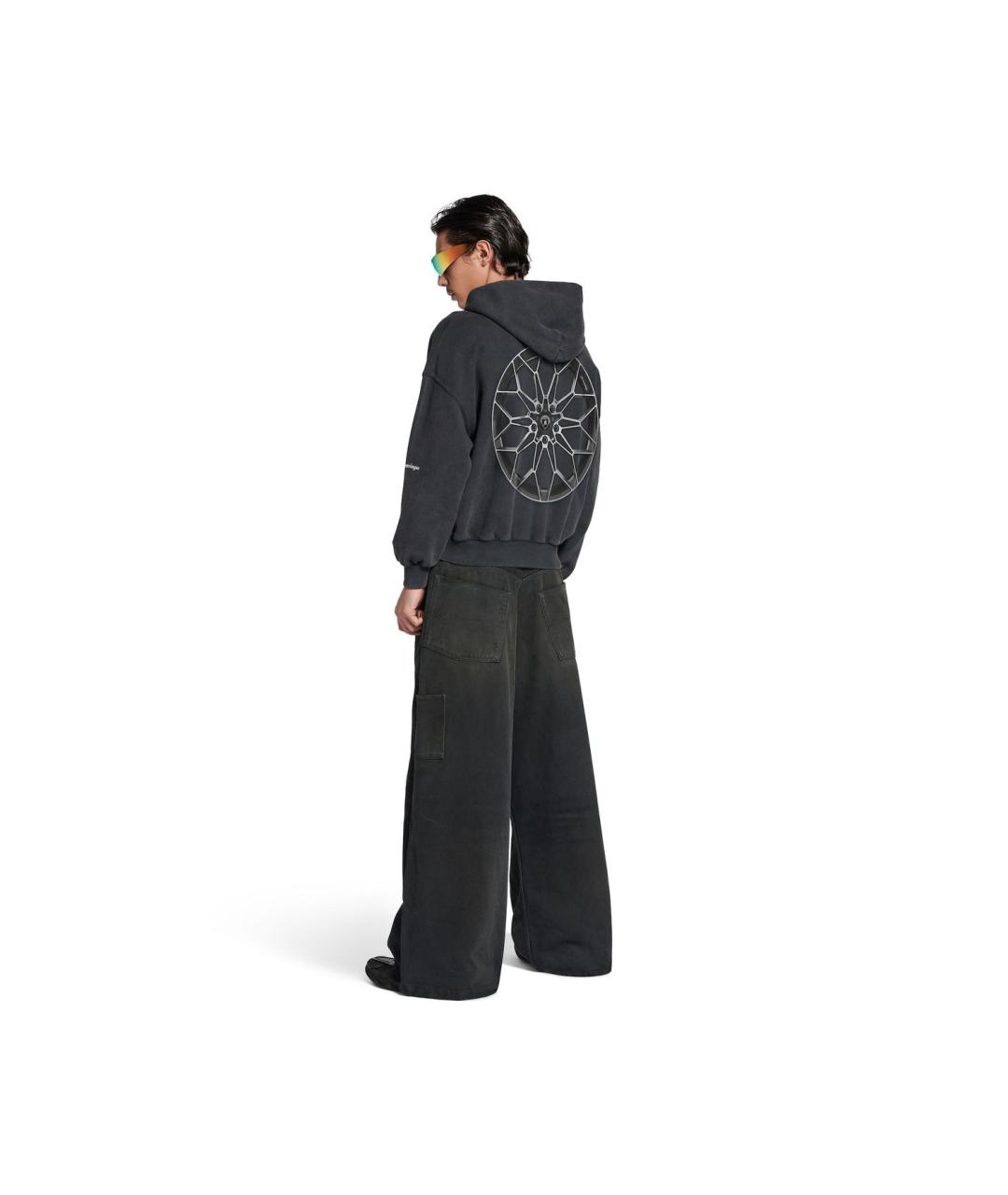 BALENCIAGA Черные хлопковые прямые джинсы, фото 4