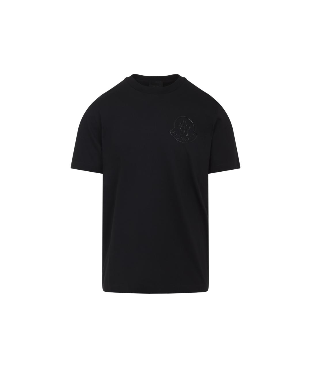 MONCLER Черная хлопковая футболка, фото 1