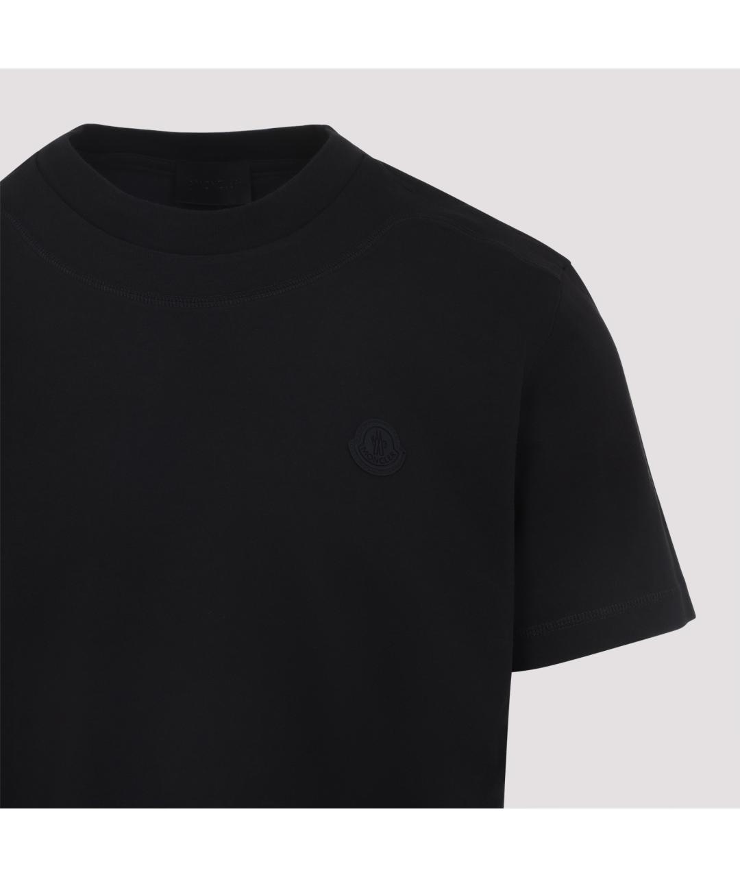 MONCLER Черная хлопковая футболка, фото 3