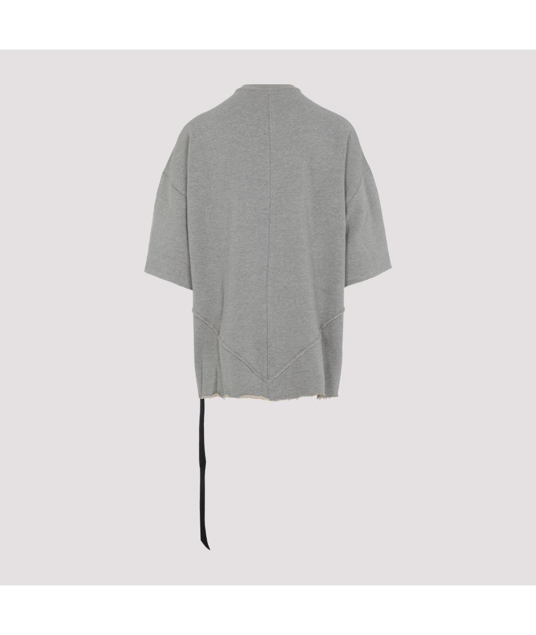 RICK OWENS DRKSHDW Серая хлопковая футболка, фото 2